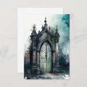 Das Design der gotischen Friedhof Gate Serie 11 Begleitkarte (Vorne/Hinten)