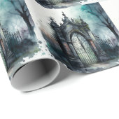 Das Design der gotischen Friedhof Gate Serie 11 Geschenkpapier (Rolleneckpunkt)