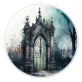 Das Design der gotischen Friedhof Gate Serie 11 Keramikknauf (Vorderseite)