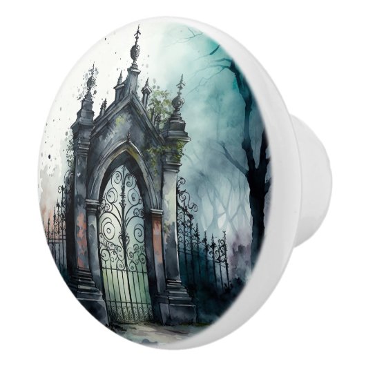 Das Design der gotischen Friedhof Gate Serie 11 Keramikknauf (Rechts)