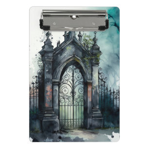 Das Design der gotischen Friedhof Gate Serie 11 Mini Klemmbrett