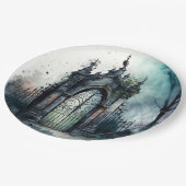 Das Design der gotischen Friedhof Gate Serie 11 Pappteller (Schrägansicht)