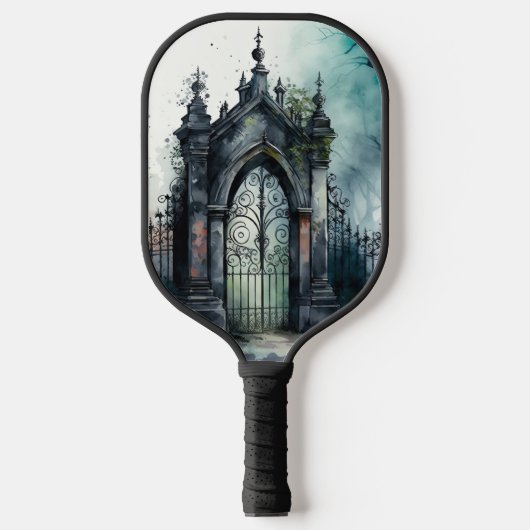 Das Design der gotischen Friedhof Gate Serie 11 Pickleball Schläger (Vorderseite)