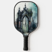 Das Design der gotischen Friedhof Gate Serie 11 Pickleball Schläger (Rückseite)