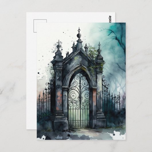 Das Design der gotischen Friedhof Gate Serie 11 Postkarte (Vorne/Hinten)