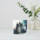 Das Design der gotischen Friedhof Gate Serie 11 Quadratische Visitenkarte (Stehend Vorderseite)