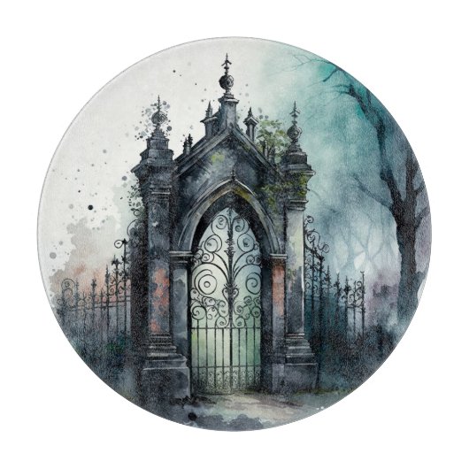 Das Design der gotischen Friedhof Gate Serie 11 Schneidebrett (Vorderseite)