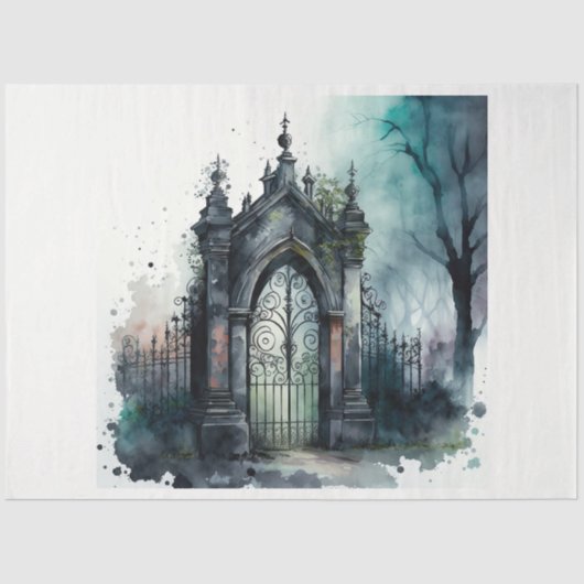 Das Design der gotischen Friedhof Gate Serie 11 Seidenpapier (Vorderseite)
