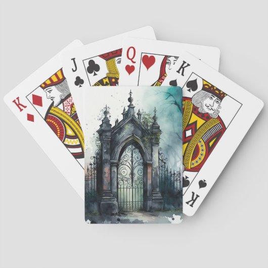 Das Design der gotischen Friedhof Gate Serie 11 Spielkarten (Rückseite)