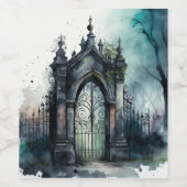 Das Design der gotischen Friedhof Gate Serie 11 Weinetikett (Einzelnes Label)