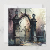 Das Design der gotischen Friedhof Gate Serie 12 Dankeskarte (Vorderseite)