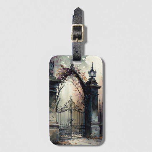 Das Design der gotischen Friedhof Gate Serie 12 Gepäckanhänger (Vorderseite Vertikal)