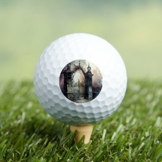 Das Design der gotischen Friedhof Gate Serie 12 Golfball (Insitu T-Shirt)