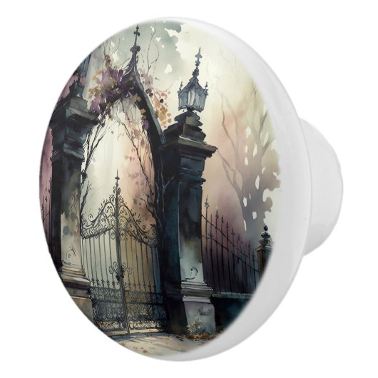 Das Design der gotischen Friedhof Gate Serie 12 Keramikknauf (Rechts)