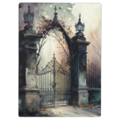 Das Design der gotischen Friedhof Gate Serie 12 Klemmbrett (Rückseite)