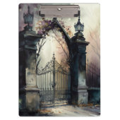 Das Design der gotischen Friedhof Gate Serie 12 Klemmbrett (Vorderseite)