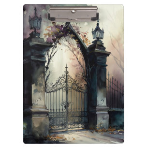 Das Design der gotischen Friedhof Gate Serie 12 Klemmbrett