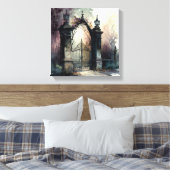 Das Design der gotischen Friedhof Gate Serie 12 Leinwanddruck (Insitu (Schlafzimmer))
