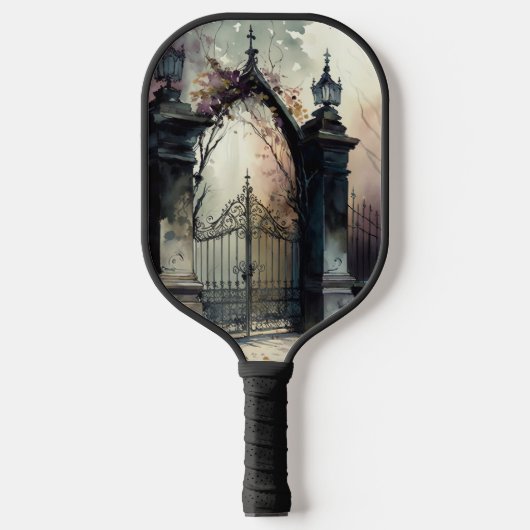 Das Design der gotischen Friedhof Gate Serie 12 Pickleball Schläger (Vorderseite)