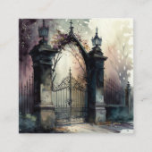 Das Design der gotischen Friedhof Gate Serie 12 Quadratische Visitenkarte (Vorderseite)