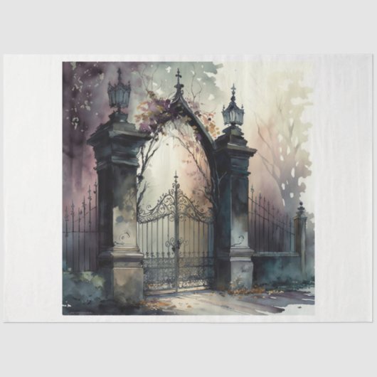 Das Design der gotischen Friedhof Gate Serie 12 Seidenpapier (Vorderseite)