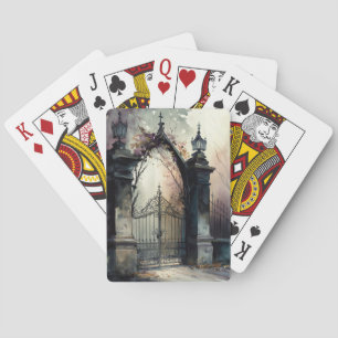 Das Design der gotischen Friedhof Gate Serie 12 Spielkarten