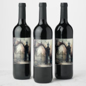 Das Design der gotischen Friedhof Gate Serie 12 Weinetikett (Flaschen)