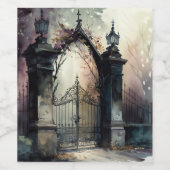 Das Design der gotischen Friedhof Gate Serie 12 Weinetikett (Einzelnes Label)