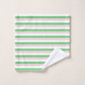 Das Design der grünen und rosa Streifen ist modern Badhandtuch Set (Waschlappen)