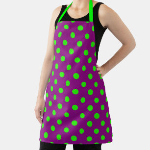 Das Design der Lila Polka-Dots ist grün Schürze