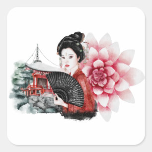 Das Design der Okinawa-Serie 36 Quadratischer Aufkleber