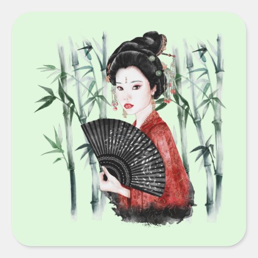 Das Design der Okinawa-Serie 40 Quadratischer Aufkleber (Vorderseite)