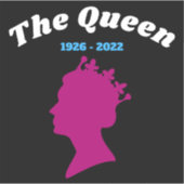 Das Design der Queen Silhouette Geborene Sterbeter Aufkleber (Vorderseite)