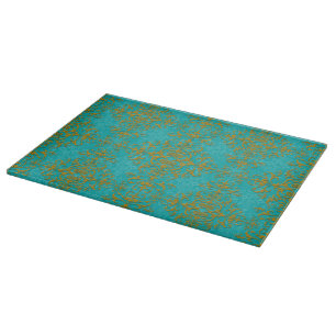 Das Design der römischen und türkisfarbenen Damask Schneidebrett