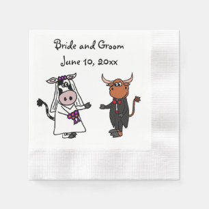 Das Design der Sonnenkühe und der Bullen Hochzeit Serviette