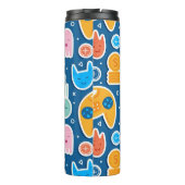 Das Design der Spiele für Kinder in Blue Video Gam Thermosbecher (Rückseite)