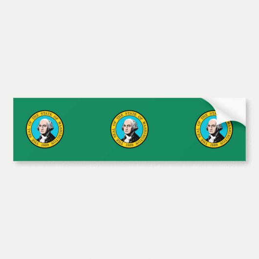 Das Design der Staatsflagge in Washington Autoaufkleber (Vorne)