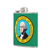 Das Design der Staatsflagge in Washington Flachmann (Links)