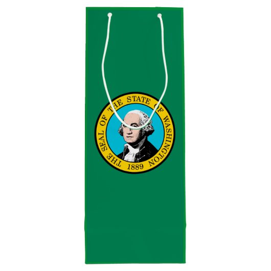 Das Design der Staatsflagge in Washington Geschenktüte Für Weinflaschen (Rückseite)