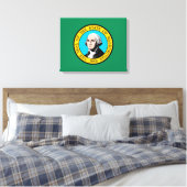 Das Design der Staatsflagge in Washington Leinwanddruck (Insitu (Schlafzimmer))