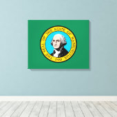 Das Design der Staatsflagge in Washington Leinwanddruck (Insitu (Holzboden))