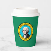 Das Design der Staatsflagge in Washington Pappbecher (Rückseite)