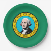 Das Design der Staatsflagge in Washington Pappteller (Vorderseite)