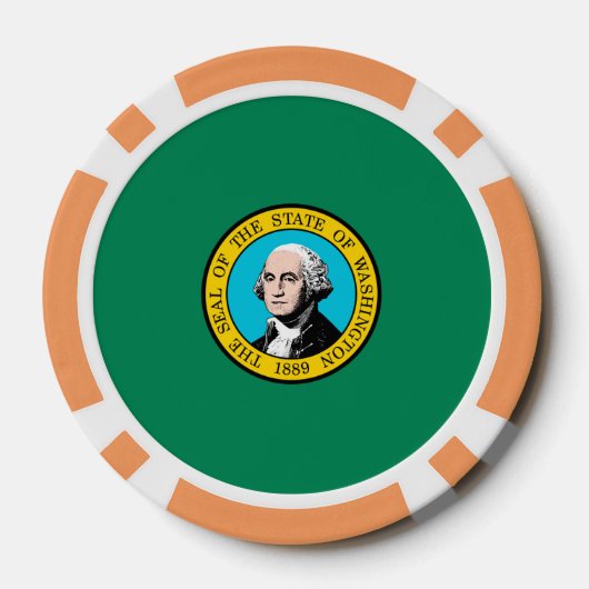 Das Design der Staatsflagge in Washington Pokerchips (Rückseite)
