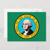 Das Design der Staatsflagge in Washington Postkarte (Vorne/Hinten)
