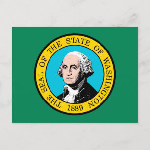 Das Design der Staatsflagge in Washington Postkarte