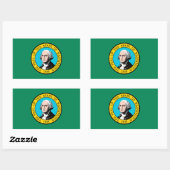 Das Design der Staatsflagge in Washington Rechteckiger Aufkleber (Blatt)