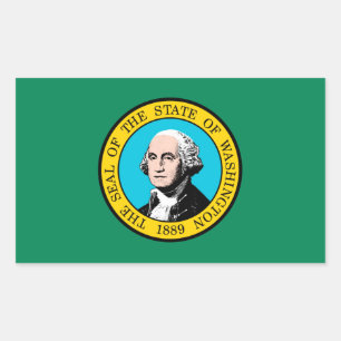 Das Design der Staatsflagge in Washington Rechteckiger Aufkleber