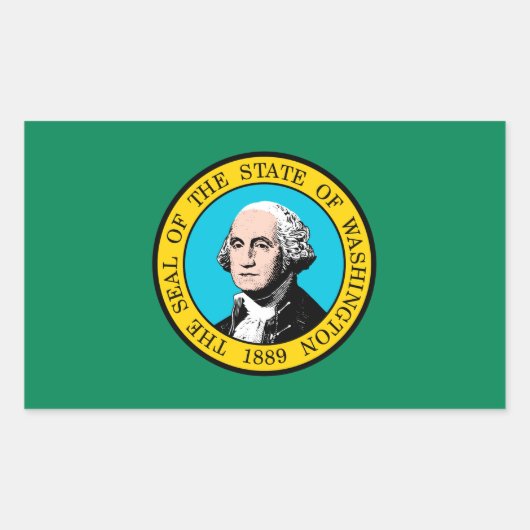 Das Design der Staatsflagge in Washington Rechteckiger Aufkleber (Vorderseite)