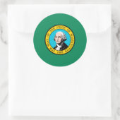 Das Design der Staatsflagge in Washington Runder Aufkleber (Tasche)
